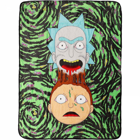 Rick And Morty Melt Together 46"x60" Throw Blanket